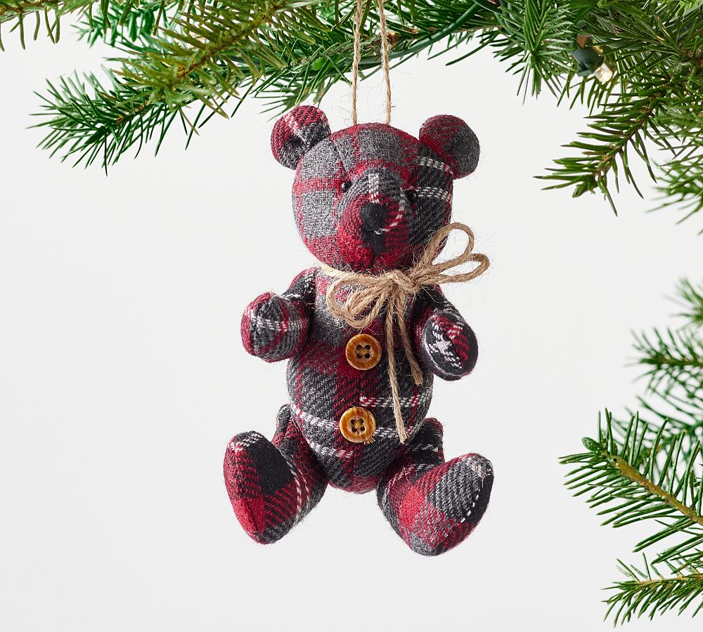 St Jude's Plaid Bear Ornament