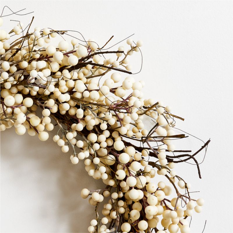 Faux White Ilex Berry Wreath 30