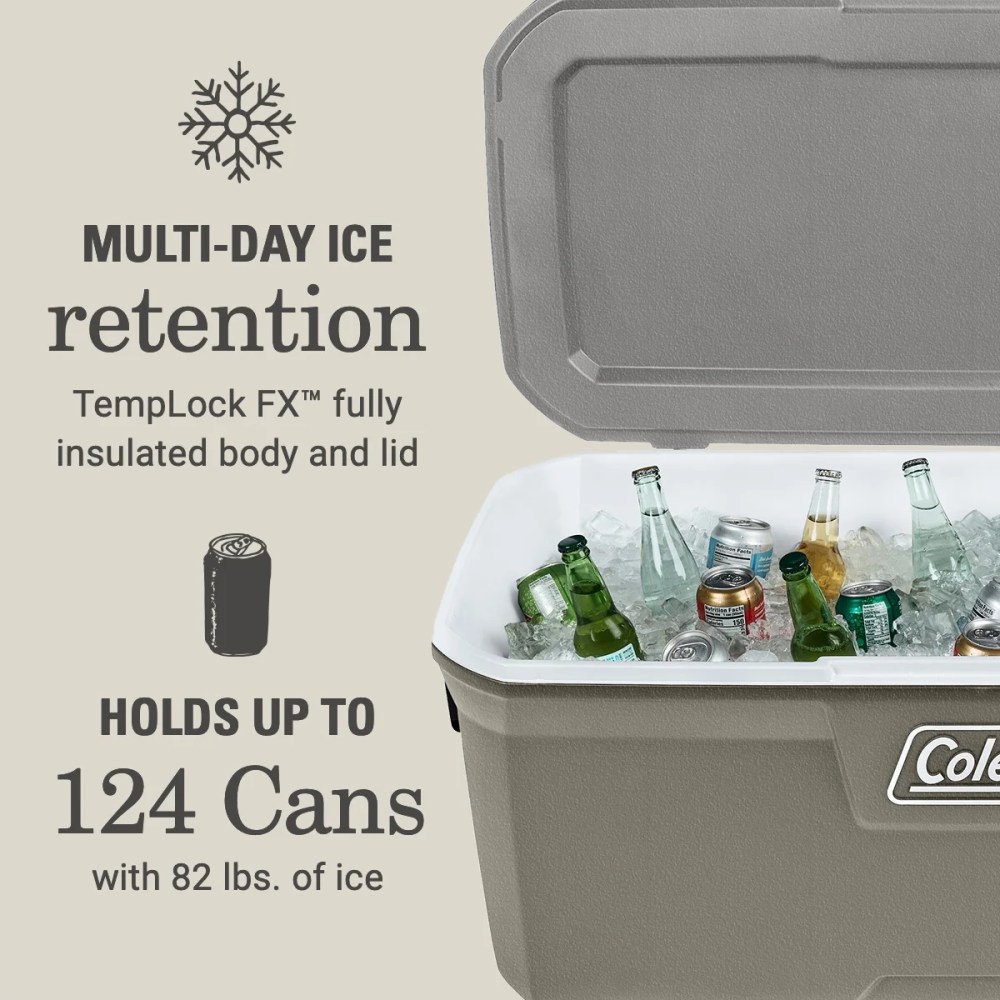 Coleman 316 Series 150QT Hard Chest Cooler, Silver Ash