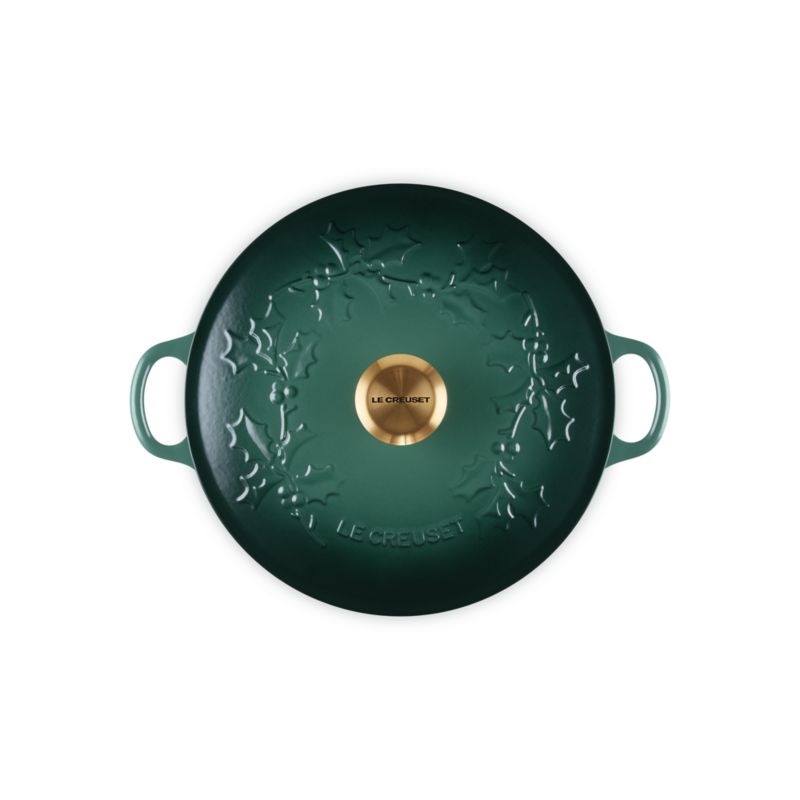 Le Creuset ® Traditional Holly Artichaut 4.5-Qt.Round Dutch Oven with Gold Knob