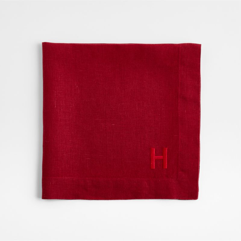Marin Luminous Red EUROPEAN FLAX ™-Certified Linen Dinner Napkin