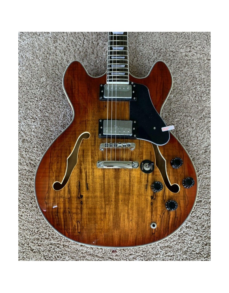 Firefly Semi Hollow Body Electric Guitar – FF338 Spalted Maple Finish