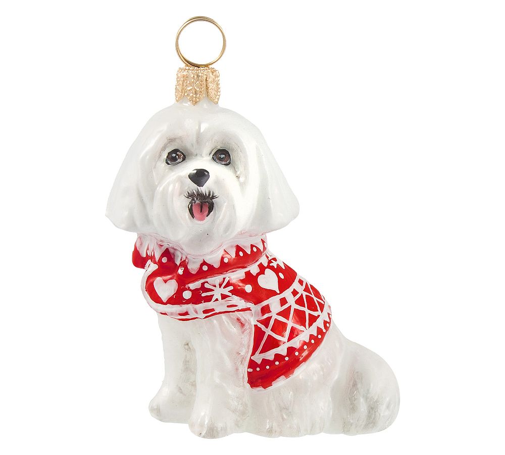 Handmade Heirloom Nordic Sweater Dog Ornaments