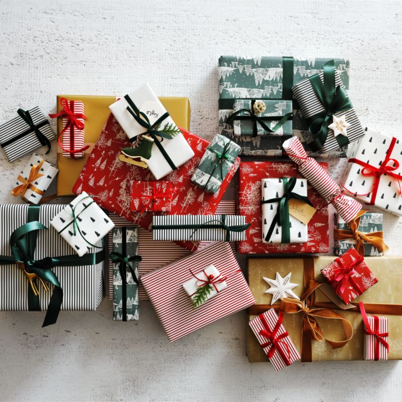 Green Winter Cabin Holiday Gift Wrap