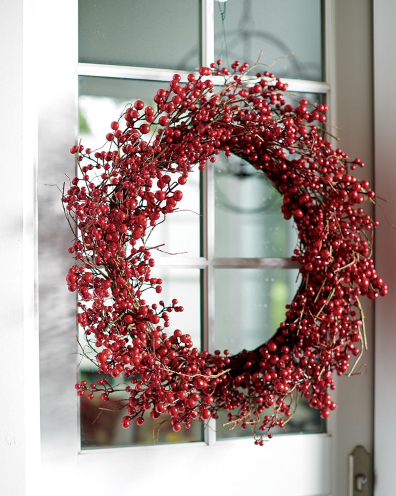 Faux Red Berry Wreath 30