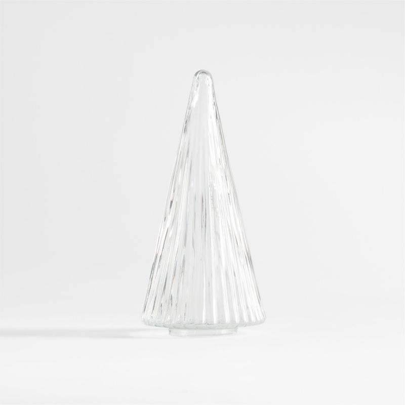 Small Ribbed Clear Glass Christmas Tree 9