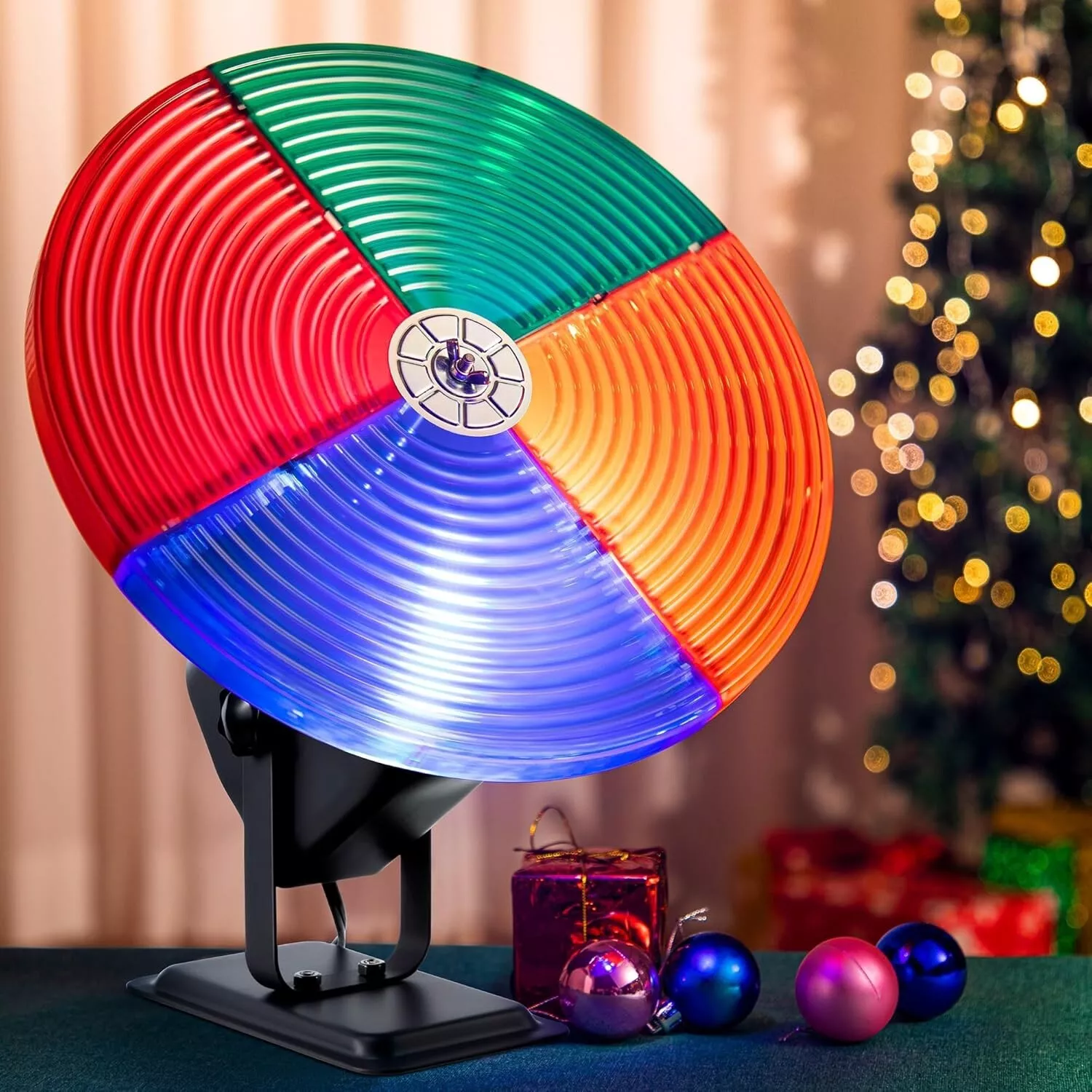 Color Wheel for Christmas Tree with E27 LED Light, Rotating Color Wheel LED