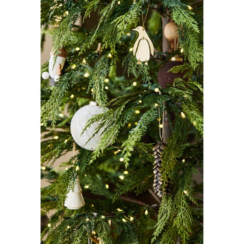 Faux Potted Hemlock Small Pre-Lit LED Christmas Tree with White Lights 4'