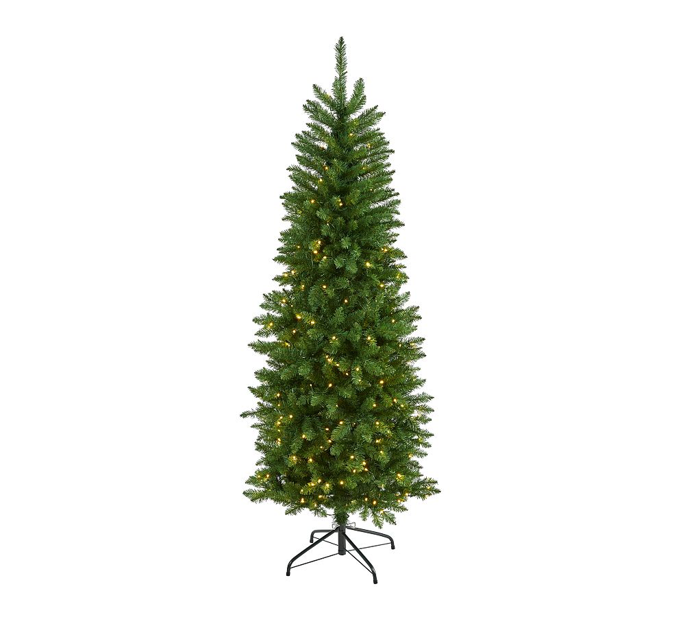 Faux Lit Slim Mountain Pine Tree