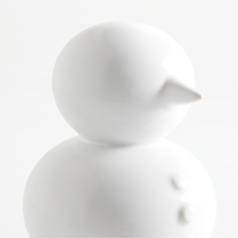 Small White Holiday Ceramic Snowman 6.5