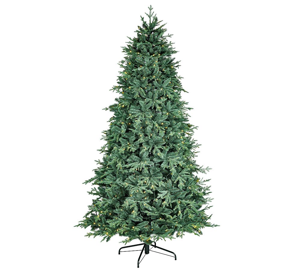 Lit Natural Cut Blue Spruce Faux Christmas Tree