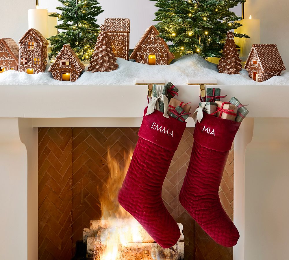 Channel Quilted Velvet Stockings