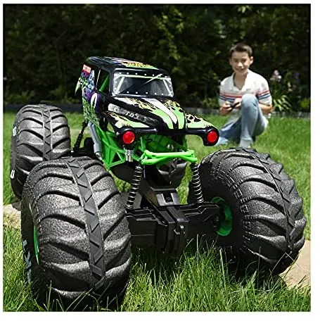 Monster Jam, Official Mega Grave Digger All-Terrain Remote Control Monster Truck with Lights
