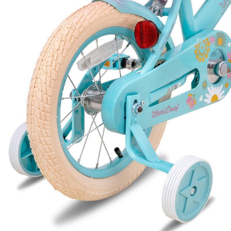 Little Daisy Kids Bike for 4 5 6 7 Years Girls with Handbrake, Children Princess Bicycle with Training Wheels Basket Streamer Toddler Cycle