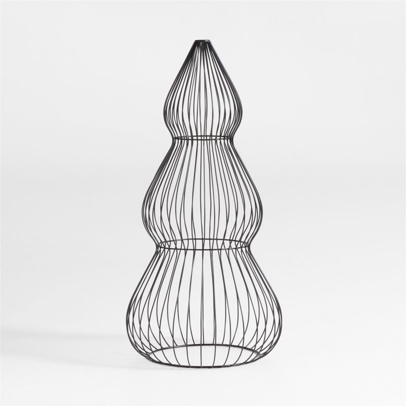 Outdoor Black Metal Wire Christmas Tree Decoration 3'