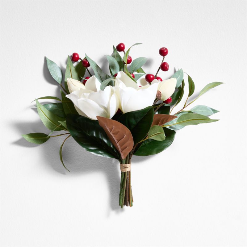 Faux Magnolia and Berry Holiday Bunch 16