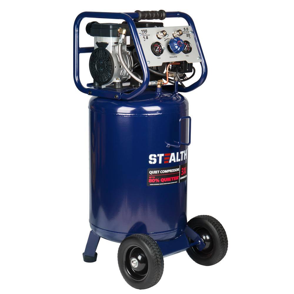 Stealth SAQ-12018 Professional 20 Gal. 150 PSI 2 Portable Vertical Electric Air Compressor