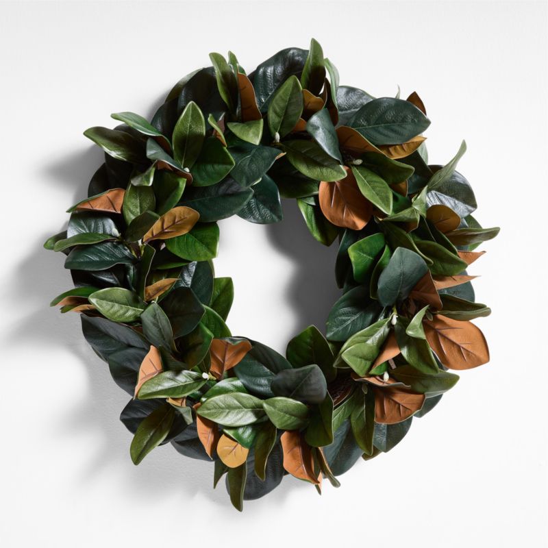 Faux Magnolia Holiday Wreath 28