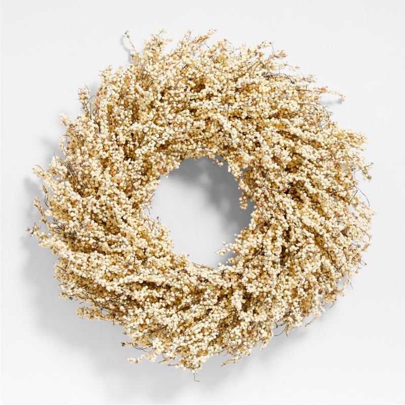 Faux White Mini Berry Wreath 32