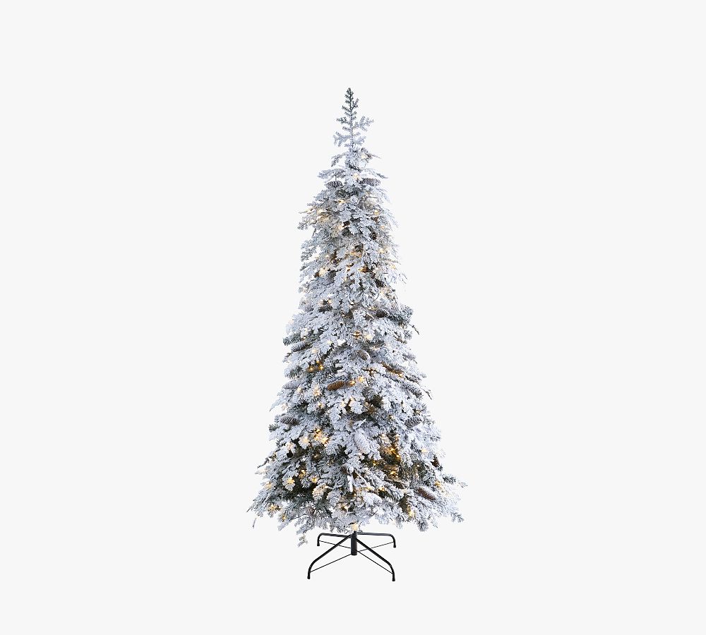 Lit Flocked Montana Down Swept Spruce Artificial Christmas Tree