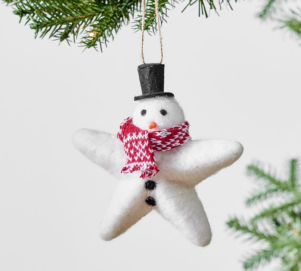 Felt Snowman Star Ornament