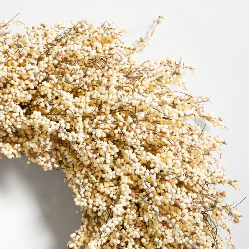 Faux White Mini Berry Wreath 32