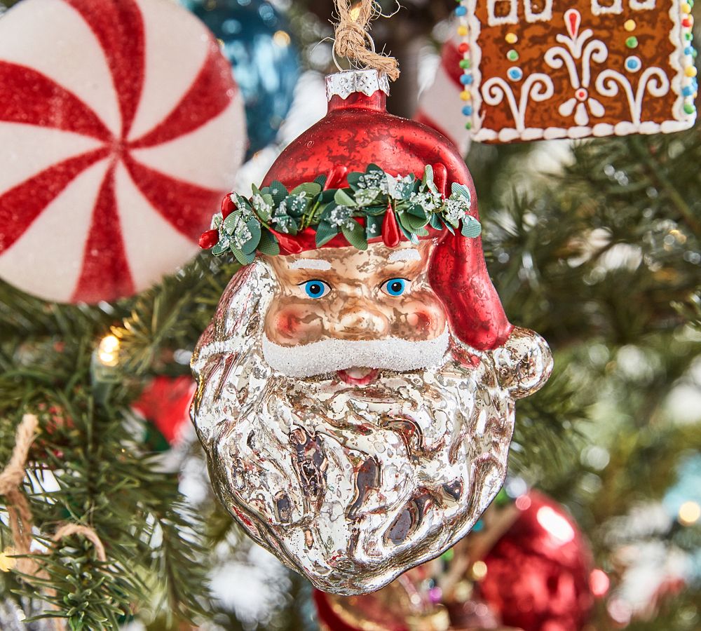 Santa Head with Laurel Crown