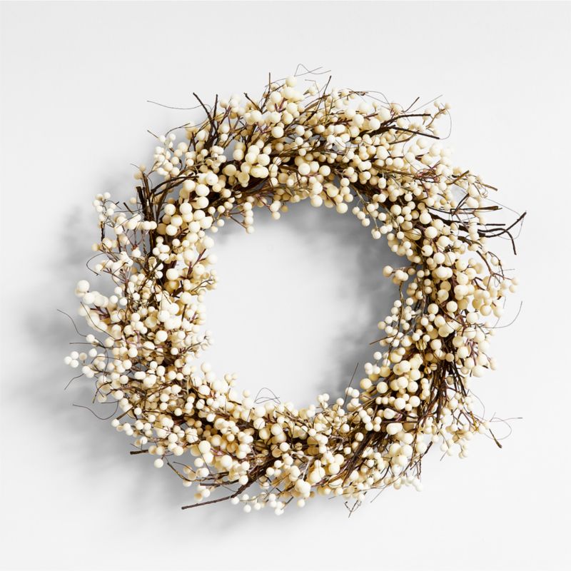Faux White Ilex Berry Wreath 30