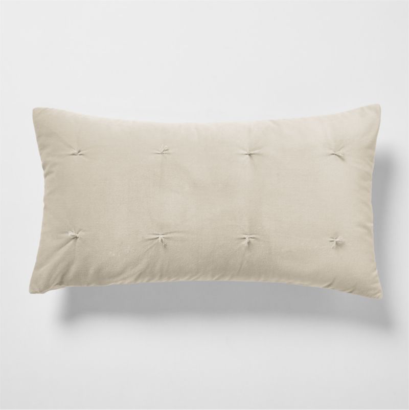 Organic Cotton Linen Velvet Sand Beige King Bed Pillow Sham