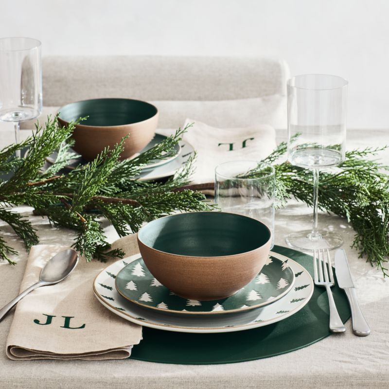 Rizzo Round Reversible Green Faux Leather Placemat