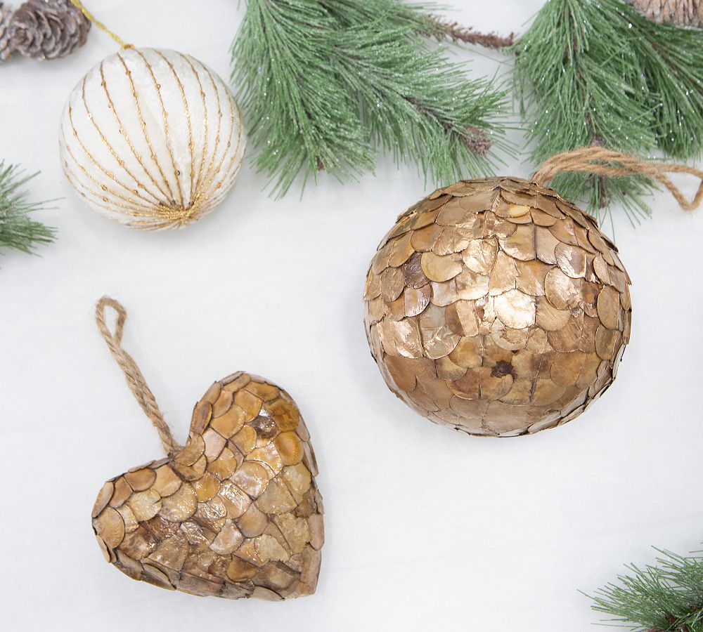 Shatterproof Gold Pod Ornaments - Set of 12