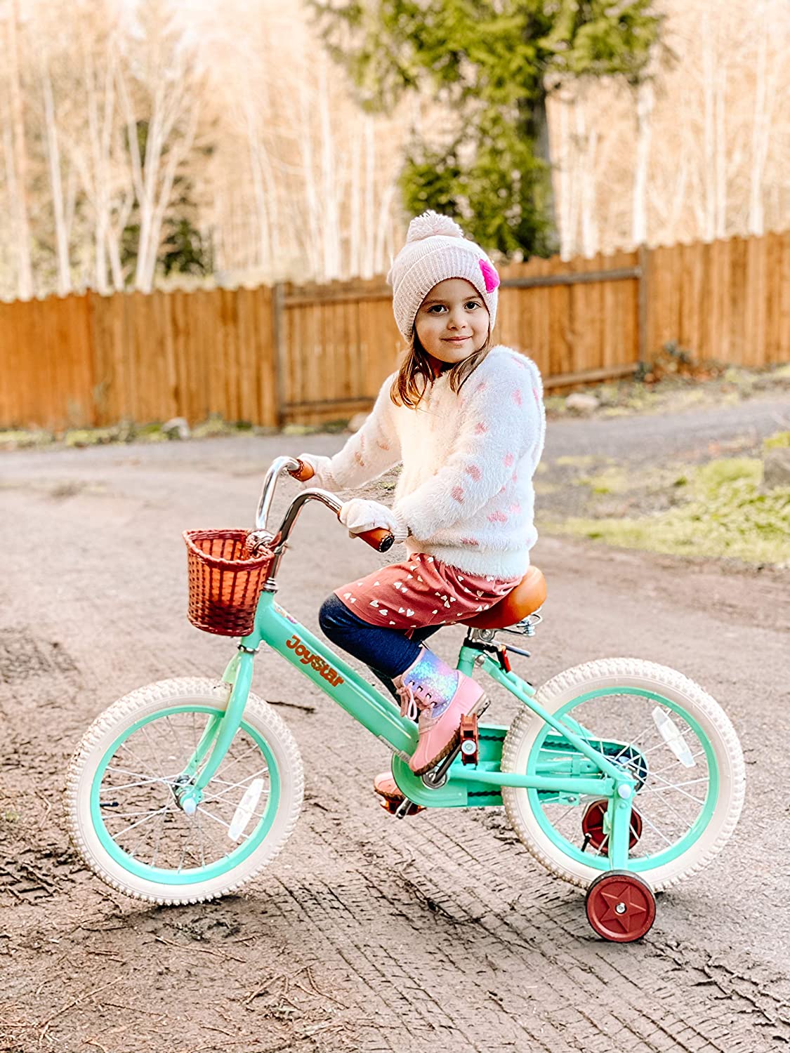 Vintage Kids Bike for 2-9 Years Old Girls & Boys, Children s Bike Cicyle with Basket & Training Wheels