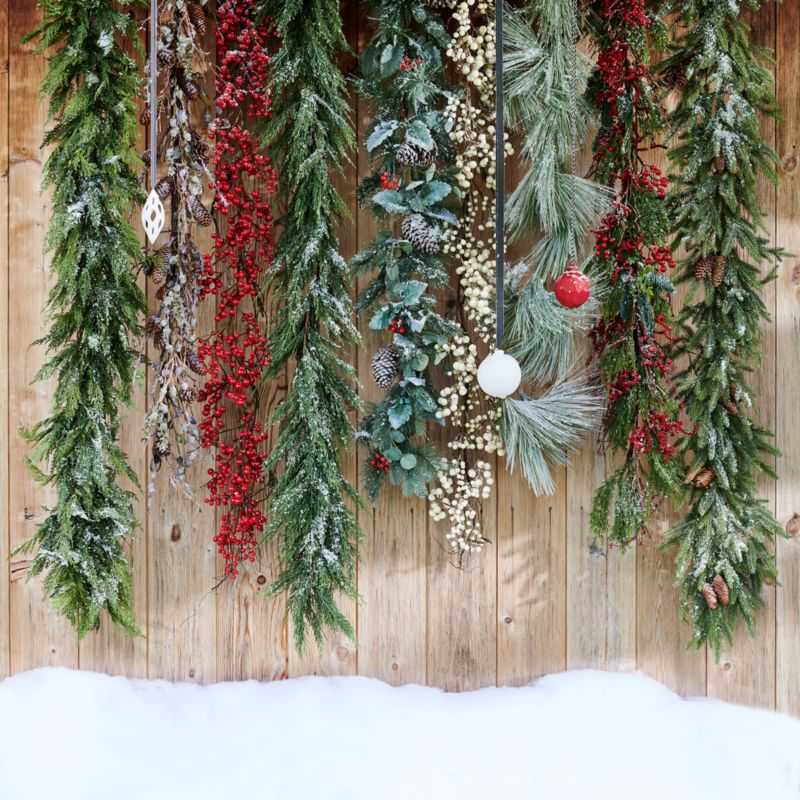 Faux White Ilex Berry Christmas Garland 6'