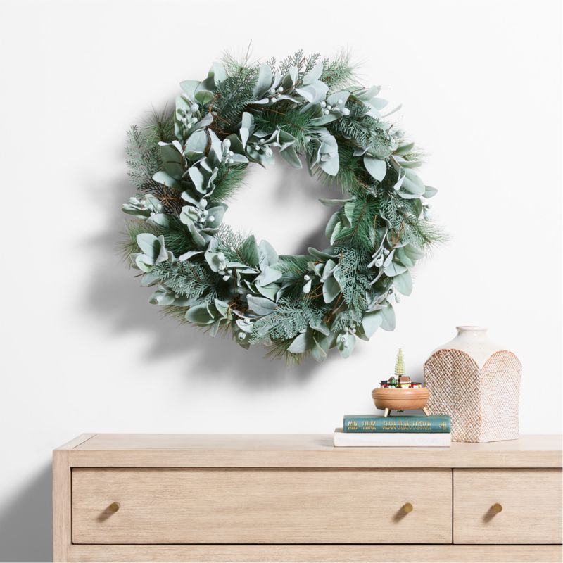 Faux Spruce and Eucalyptus Holiday Wreath 28