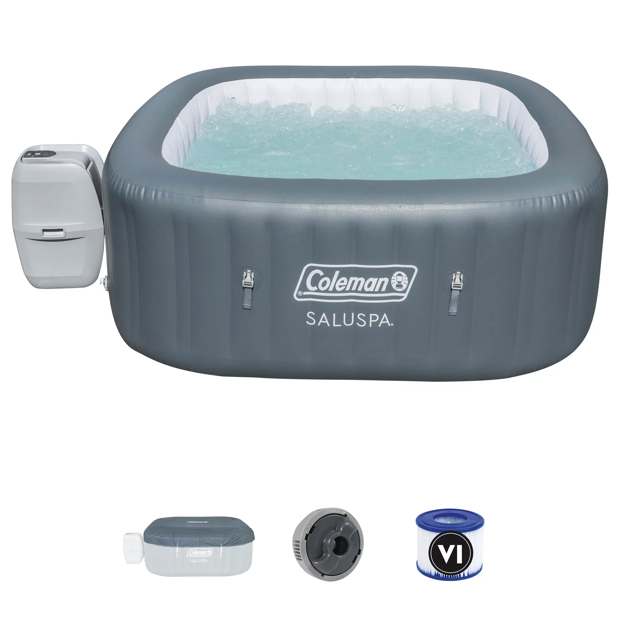 Coleman SaluSpa 140 AirJet Square 6 Person Inflatable Outdoor Hot Tub Spa