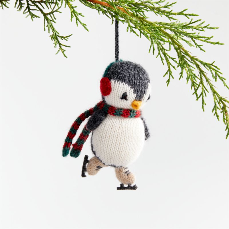 Alpaca Ice Skating Penguin Christmas Tree Ornament