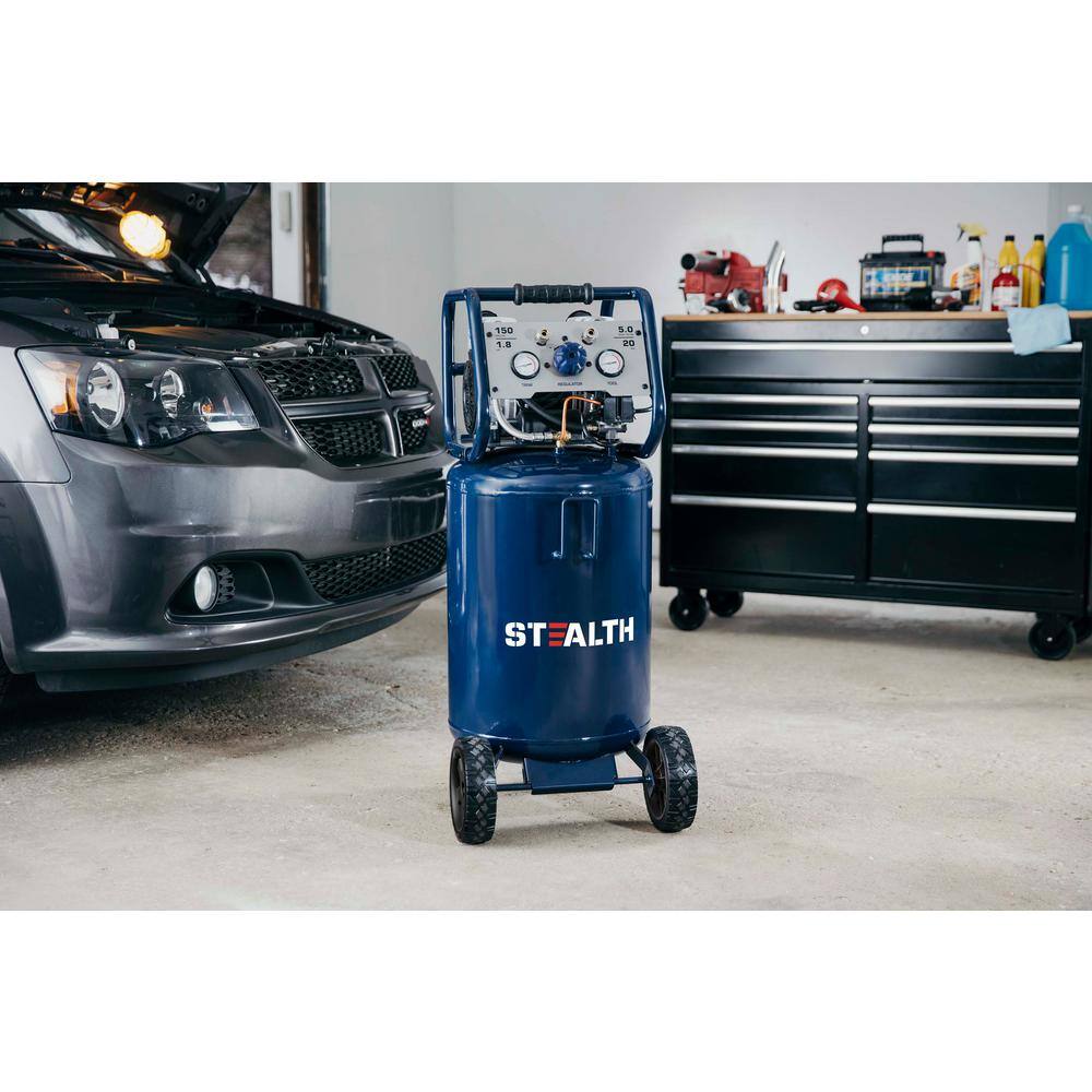 Stealth SAQ-12018 Professional 20 Gal. 150 PSI 2 Portable Vertical Electric Air Compressor