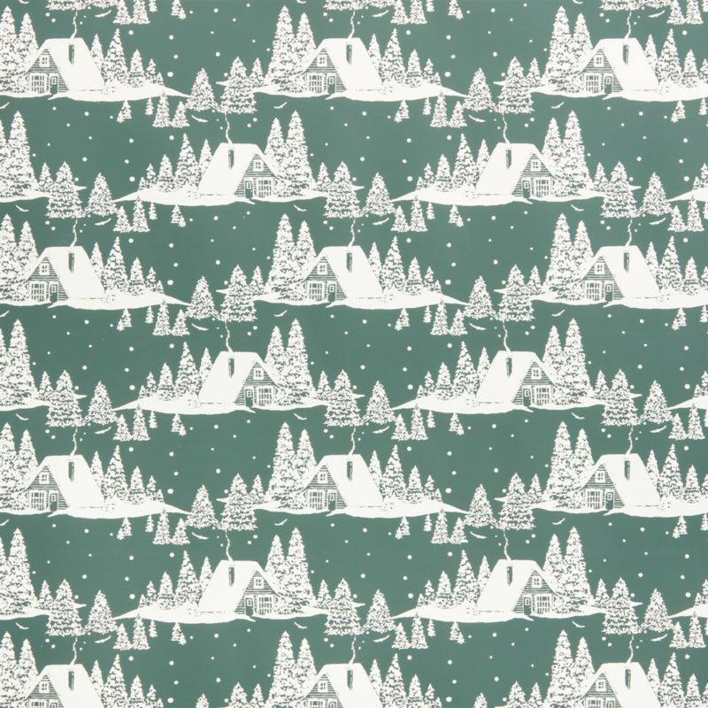 Green Winter Cabin Holiday Gift Wrap