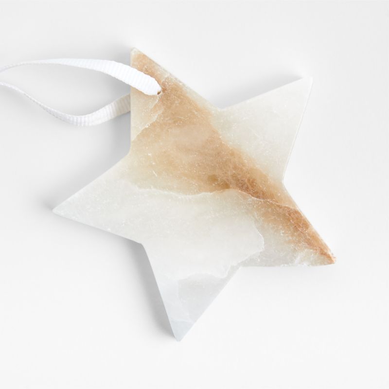 White Marble Star Christmas Tree Ornament
