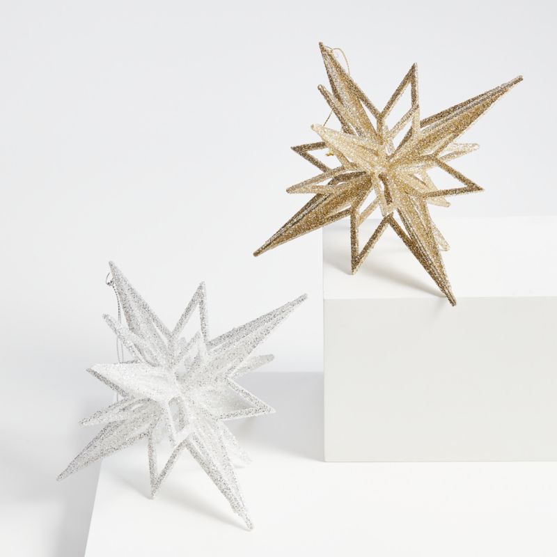 Radiant Glitter Gold Star Christmas Tree Ornament