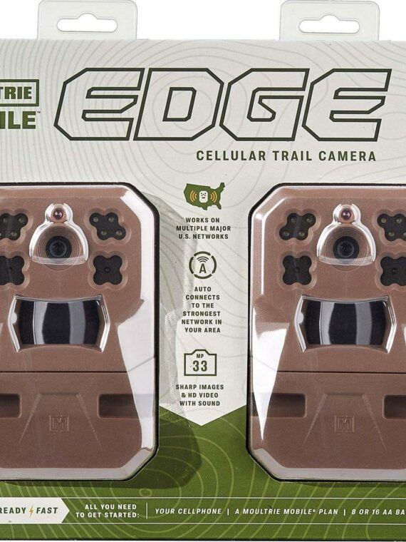 Moultrie Mobile EDGE Nationwide Cellular Trail Camera with Built-in Memory and 33MP Images (2-Pack)