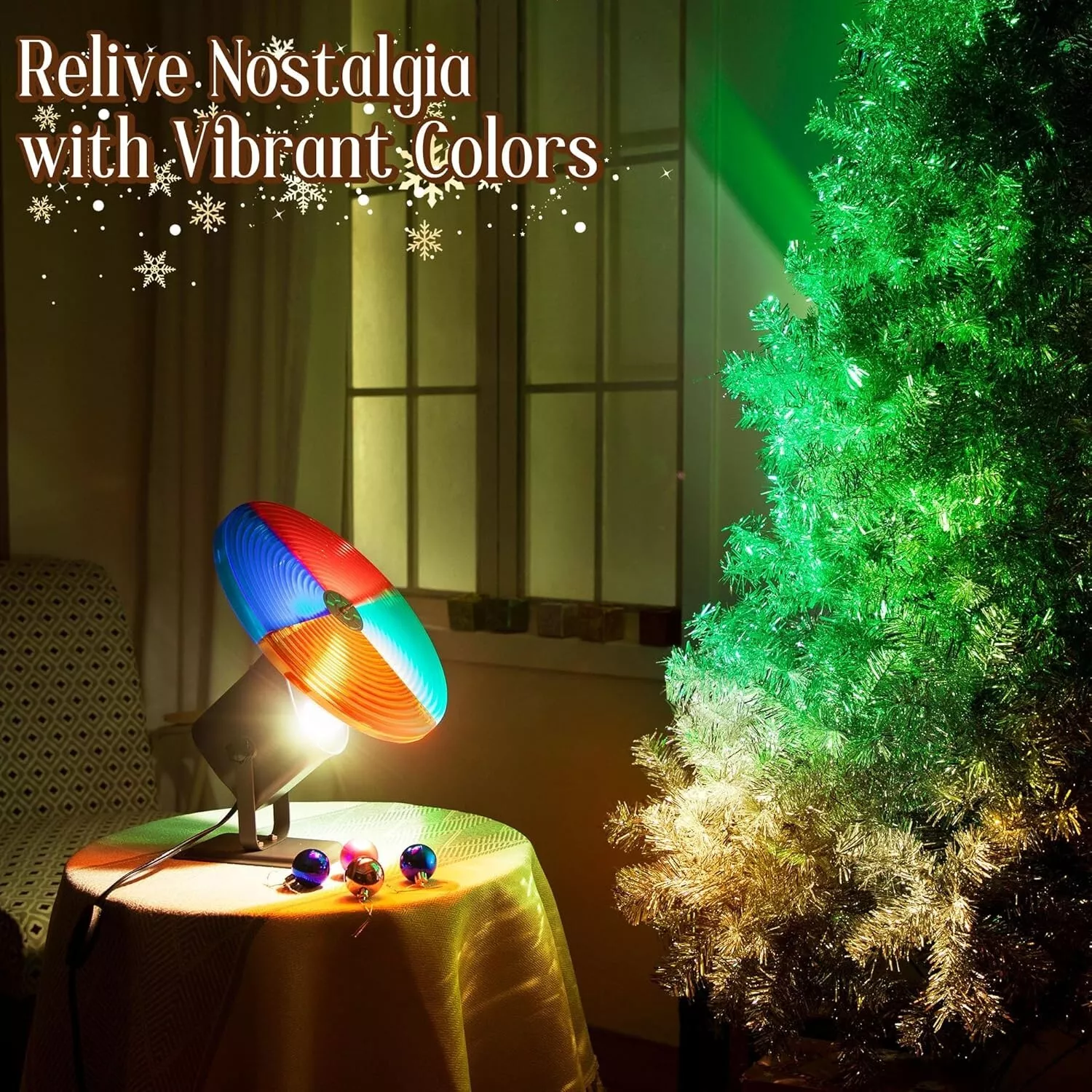 Color Wheel for Christmas Tree with E27 LED Light, Rotating Color Wheel LED