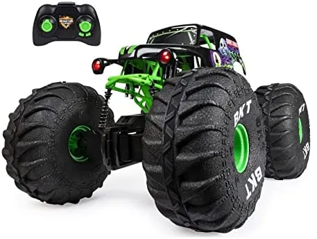 Monster Jam, Official Mega Grave Digger All-Terrain Remote Control Monster Truck with Lights