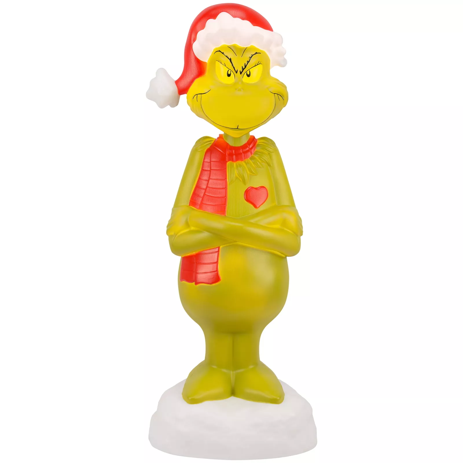 36 in Christmas Lighted Blow Mold Outdoor Decor Grinch with Scarf Dr. Seuss
