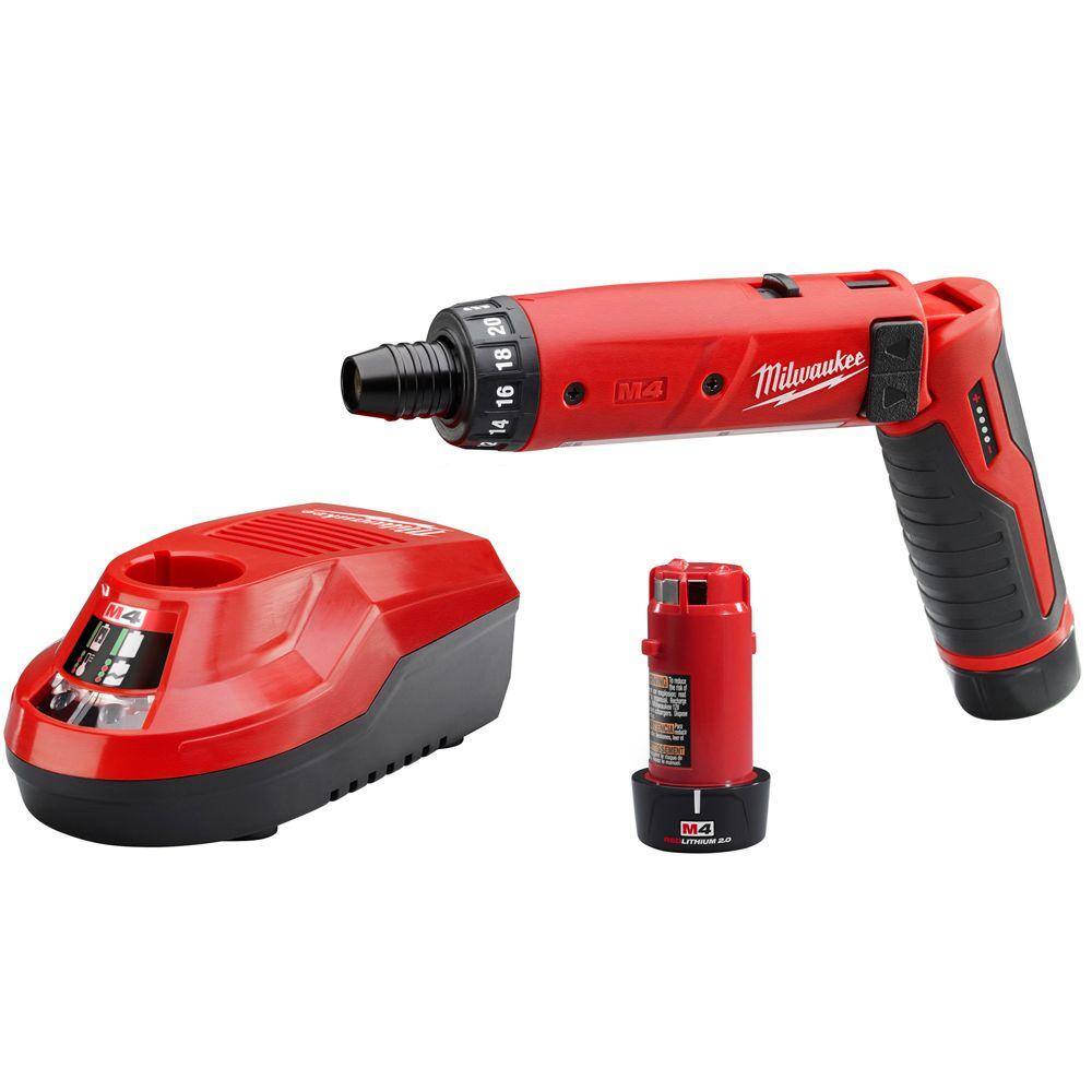 2101-22 M4 4V Lithium-Ion Cordless 1/4 in. Hex Screwdriver 2-Battery Kit