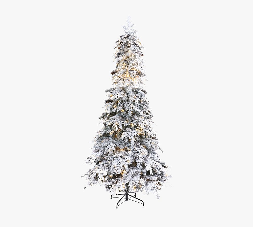 Lit Flocked Montana Down Swept Spruce Artificial Christmas Tree