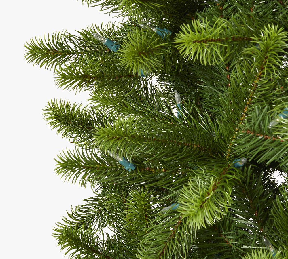 Lit Slim Virginia Spruce Faux Christmas Tree