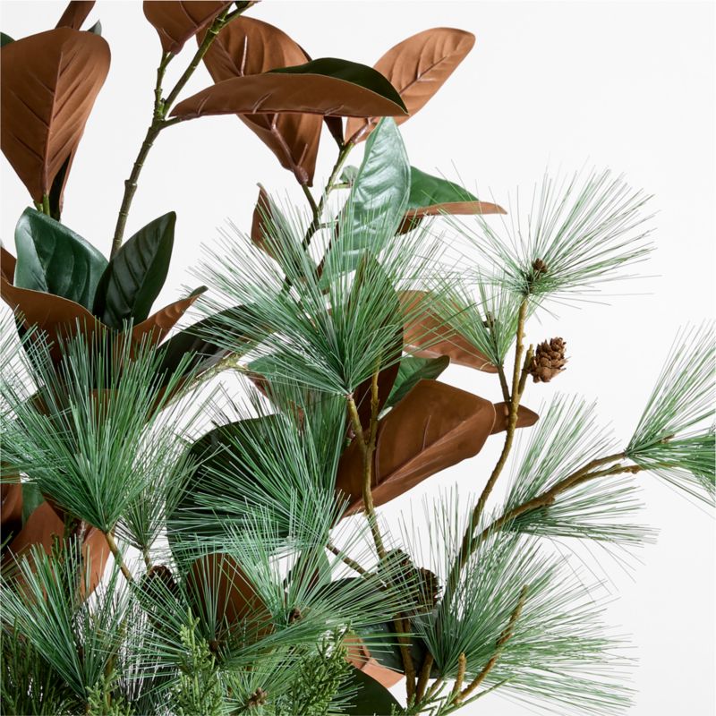 Green Botanical Holiday Arrangement in Poe White Volcanic Case