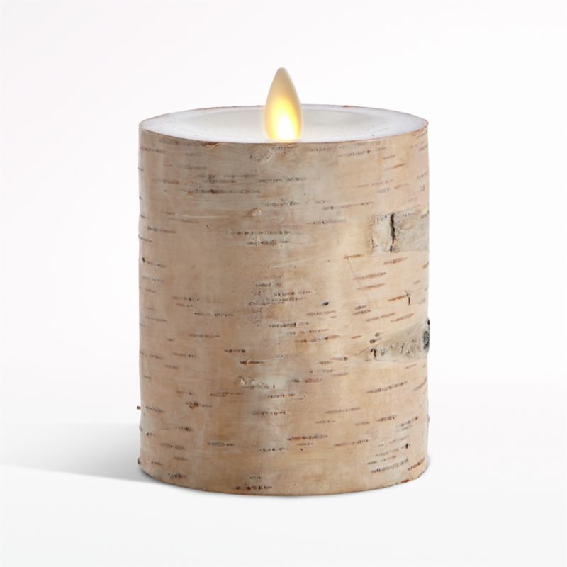 White Birch 3x4 Flameless Pillar Candle