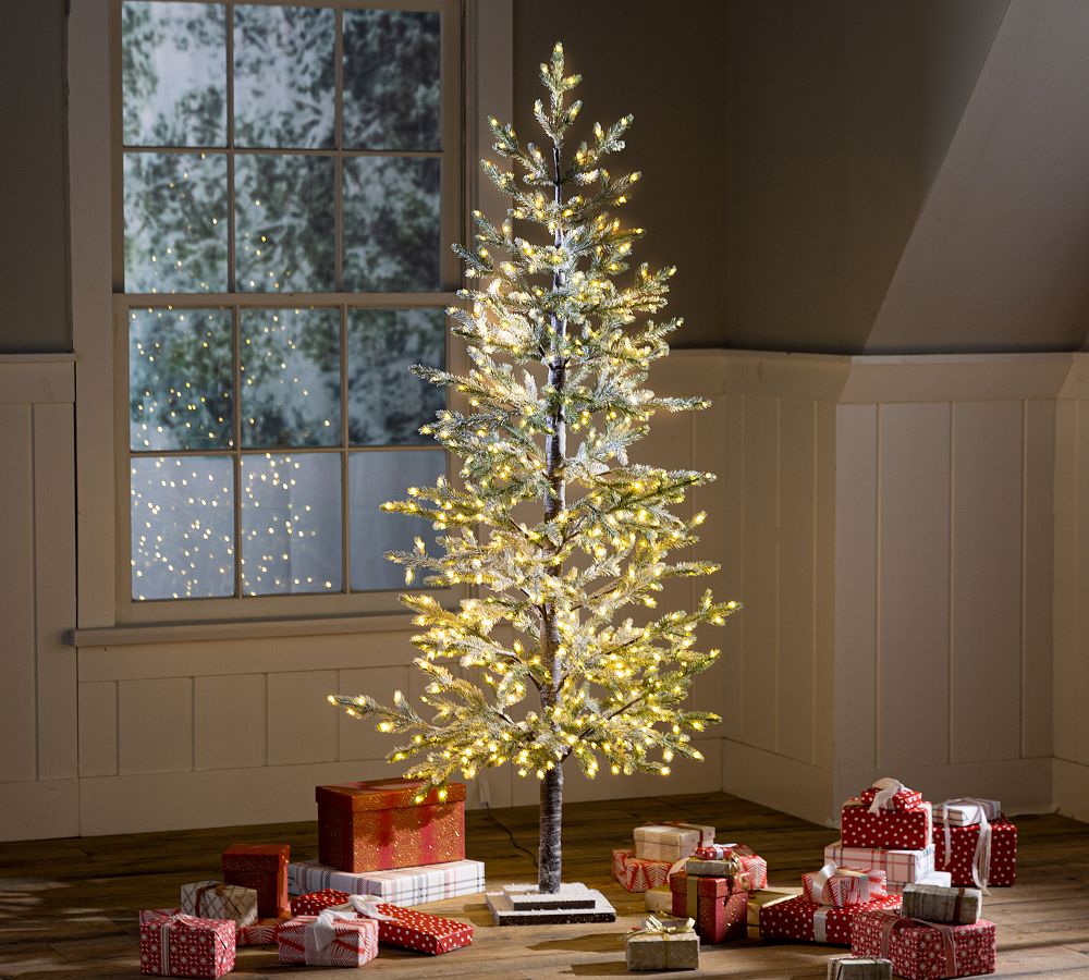 Pre-Lit Faux Snowy Pine Tree